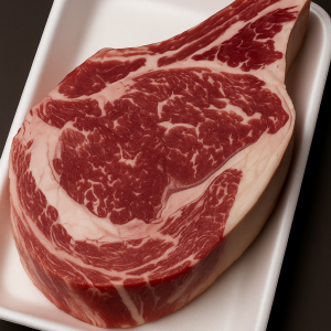 Raw Ribsteak on Tray